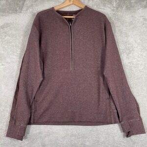 Nike Yoga Dri FIT Half Zip Pullover Sweatshirt Men's Medium Burgundy Athleisure